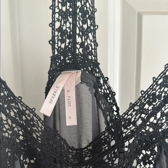 Sparkle & Fade Black Lace Overlay Dress - Picture 2 of 6